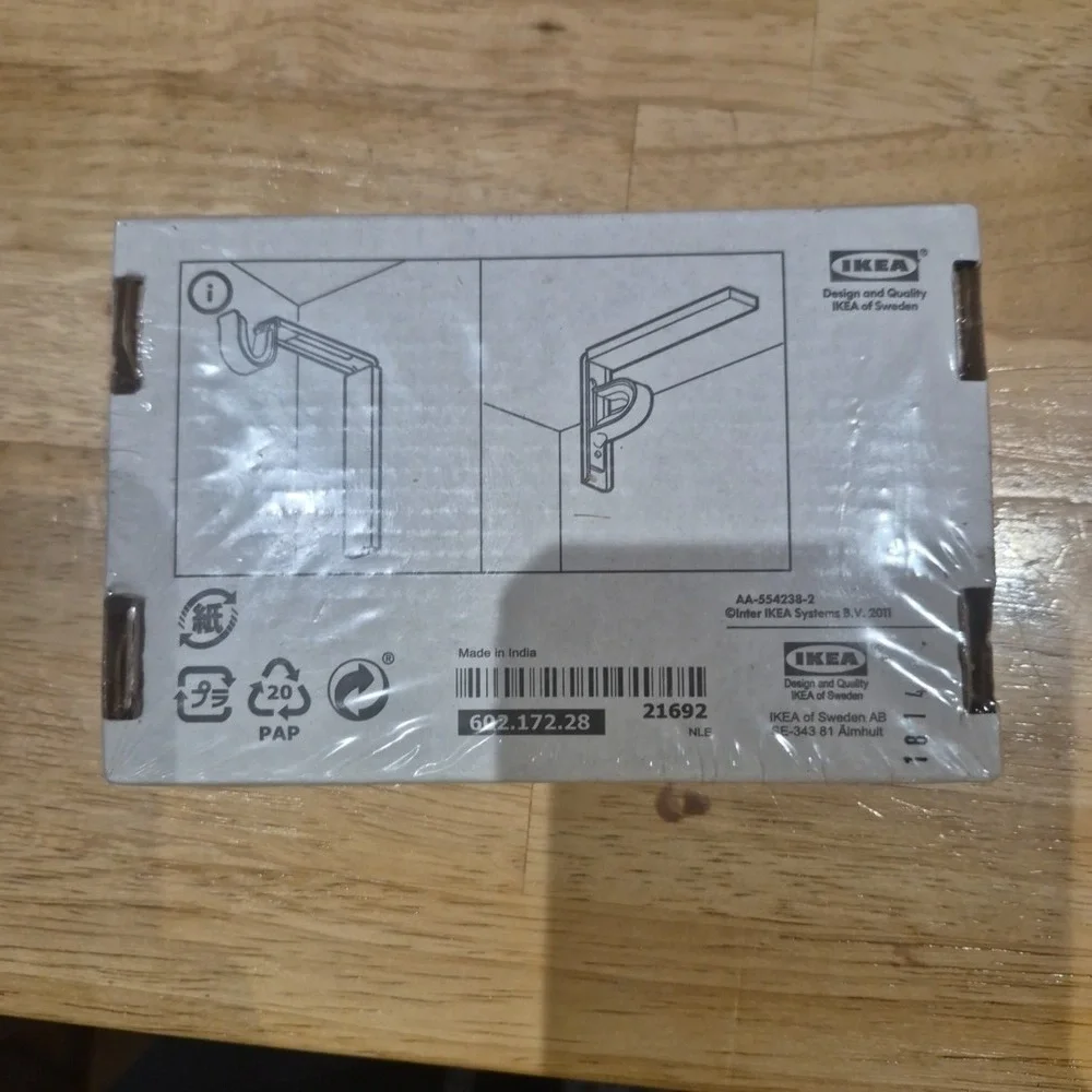 New IKEA BETYDLIG Black Curtain‎ Rod Holder Bracket Adjustable Wall Ceiling